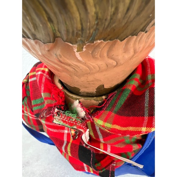 Metal Tin Vintage Antique Doll Creepy Large Eyes‎ Move Cast Rare Boy Guy - Picture 6 of 14